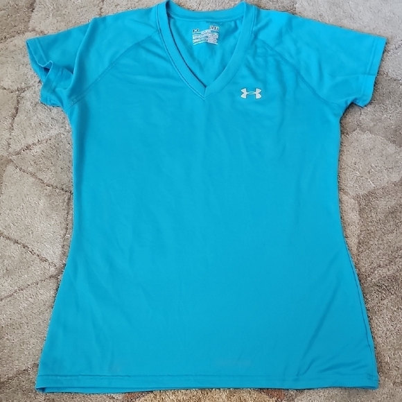 Under Armour Blue Fitted Short Sleeve T-Shirt - Picture 1 of 1